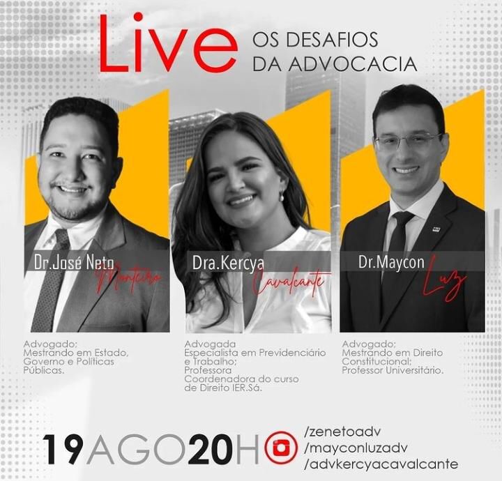 Live debaterá os “desafios da advocacia”