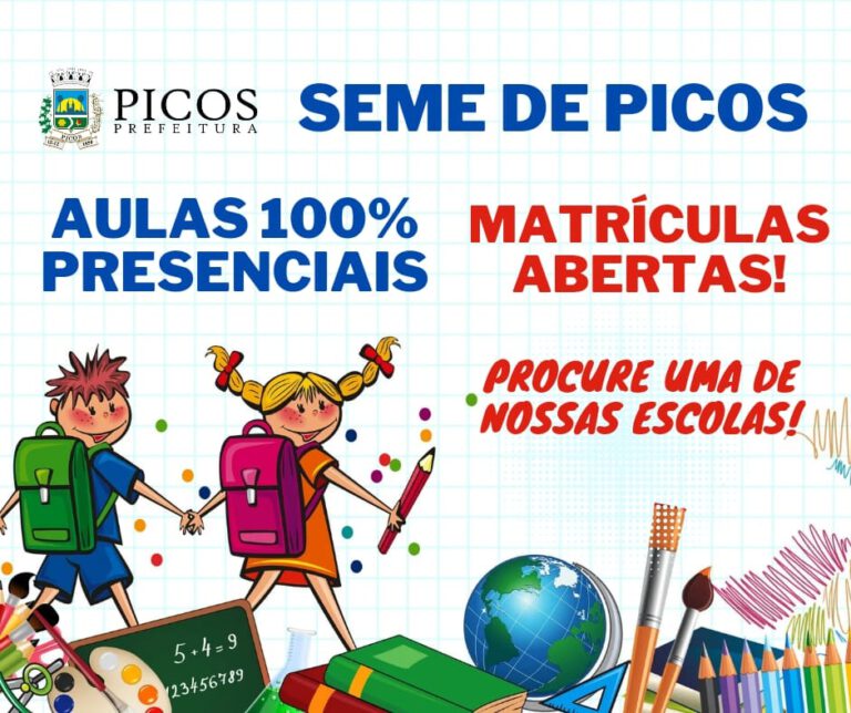 Matrícula para alunos novatos começa nesta segunda (10) na Rede Municipal de Picos