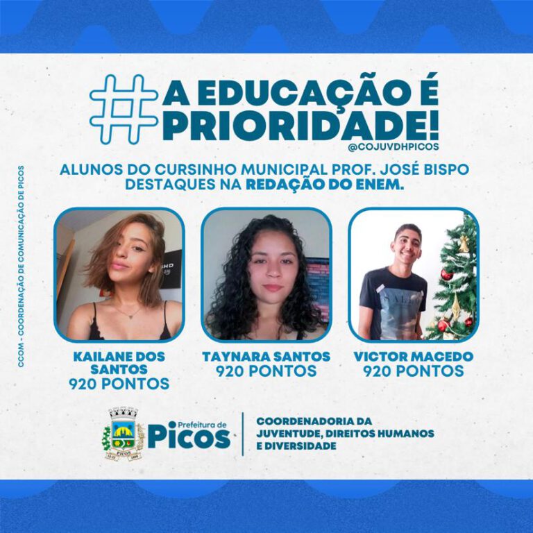 Alunos do Cursinho Prof. José Bispo são destaque na redação do ENEM