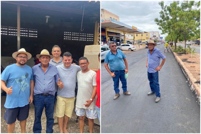 Vereador Afonsinho e prefeito Gil Paraibano fiscalizam asfaltamento da lateral da BR 316