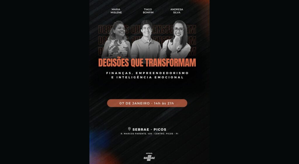 Treinamento “Decisões que Transformam 3.0” será oferecido neste sábado (07) em Picos