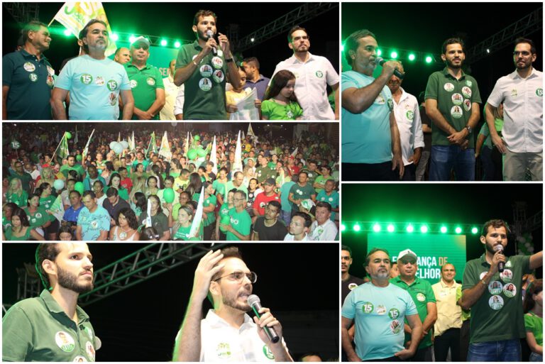 Santana do Piauí: multidão comparece ao comício de encerramento da campanha João Guilherme e Valdenilson